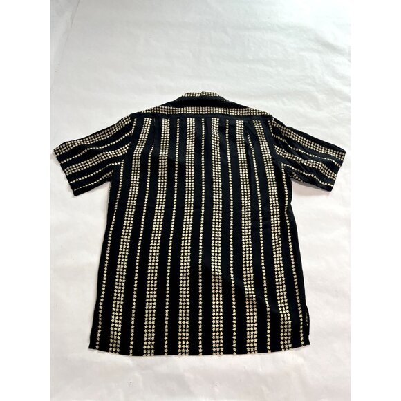 Saint Laurent Button Front Shirt in Black Cream Star - Picture 2 of 6